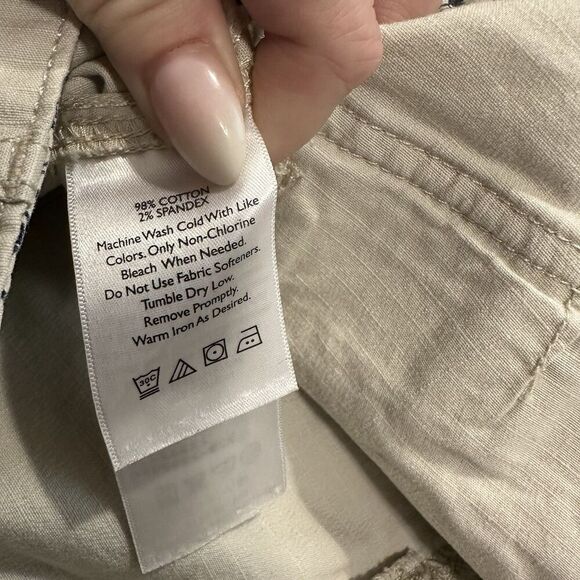 Eddie Bauer Ripstop Stretch Cotton Chino Shorts Mid Rise Pockets Khaki 18 - Picture 5 of 6